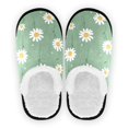 thumbnail image 2 of Women's Men's Slippers, Non-Slip Travel Unisex Fleece House Shoes Cute Daisy Flower, 2 of 7