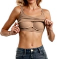 thumbnail image 2 of Lixiuxyad Women's Camisole Shelf Bra Camisoles Adjustable Spaghetti Strap Tank Tops Basic Layer,Brown, 2 of 4