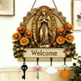 thumbnail image 2 of Tupukom Key Holder Wall Mount Under $10 2D Flat Wall Art Keychain Holder, Rustic Wooden Key Rack with 4 Metal Hooks, Farmhouse Religious Decor for Entryway, Christian Gifts for Family and Friends, 2 of 7