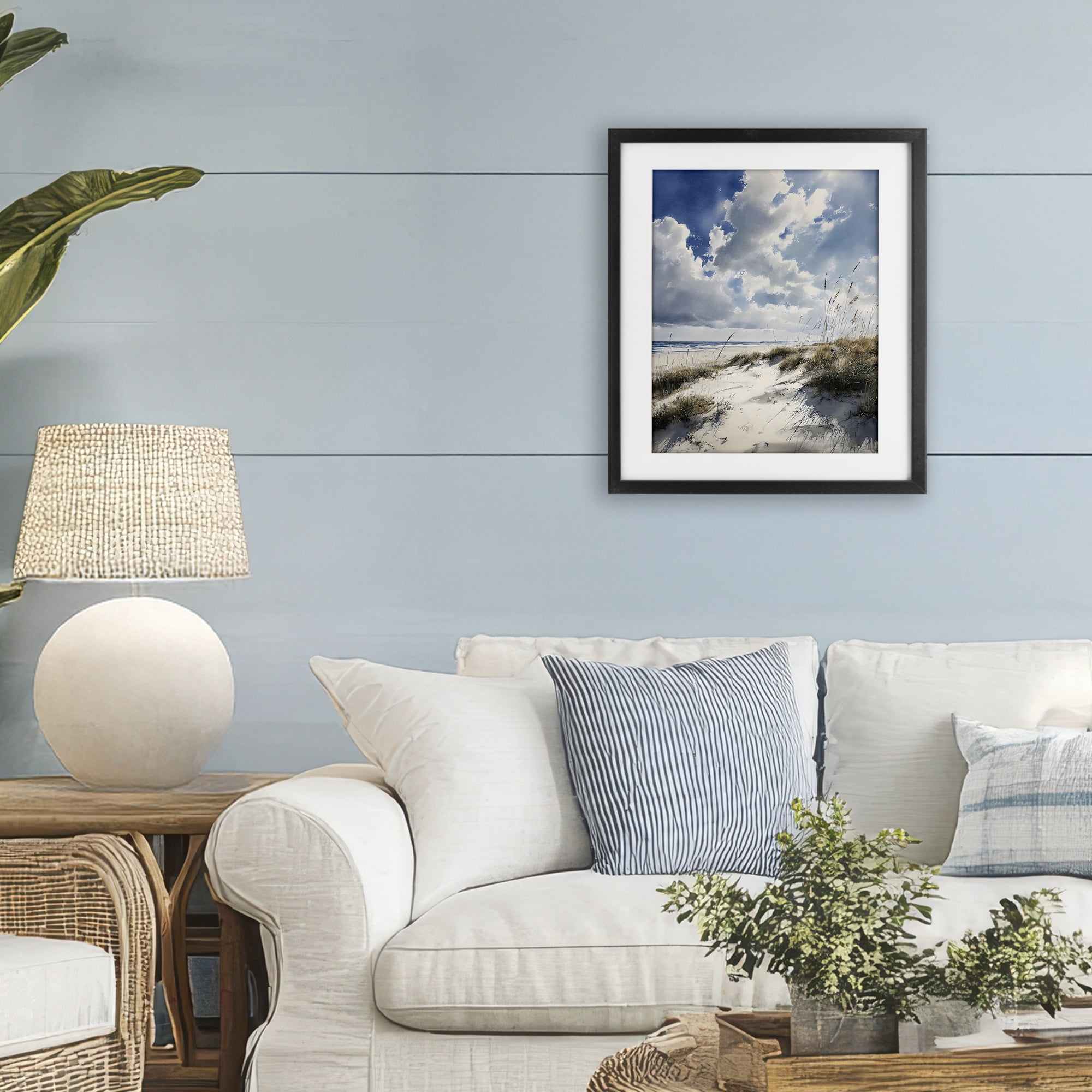 Stupell Industries Midday Sunny Beach Dunes Black Framed Print Under Glass, design by Franklyn Gregory