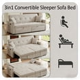 thumbnail image 3 of Aukfa 82" Sofa Bed 3 Seat Convertible Sleeper Couch with 2 Side Pockets for Living Room, 2 Pillows, Linen, Beige, 3 of 9