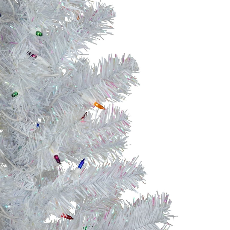 Northlight 3' Pre-lit White Iridescent Pine Artificial Christmas Tree -  Multi Lights 