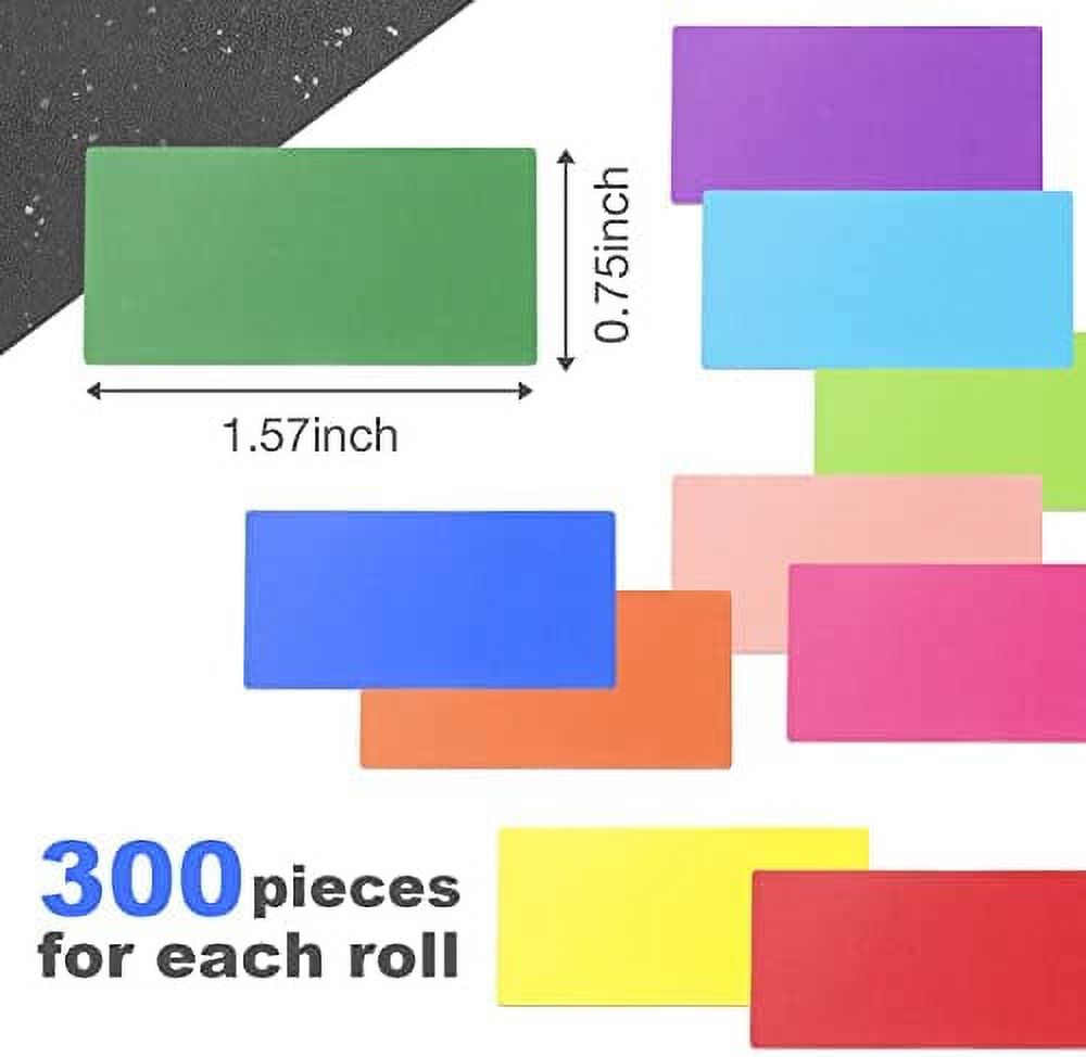 Ctosree 10 Rolls Rectangular Colored Sticker Color Coding Sticker Rolls 10  Colors Rectangle Adhesive Label Solid Colors Label Tags for Inventory  Organization, File Classification (1.57 x 0.75 Inch) 