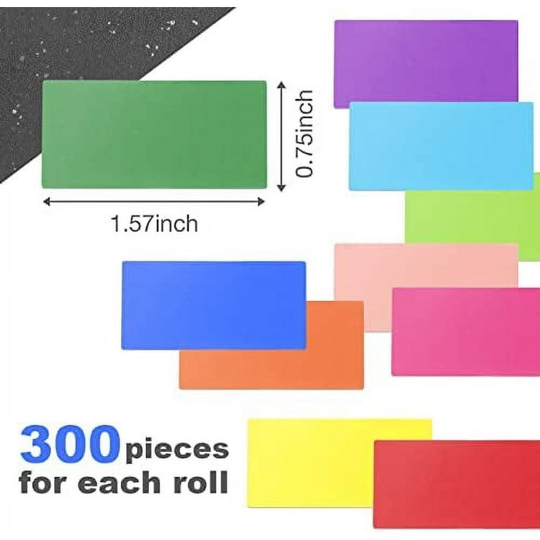Ctosree 10 Rolls Rectangular Colored Sticker Color Coding Sticker Rolls 10  Colors Rectangle Adhesive Label Solid Colors Label Tags for Inventory  Organization, File Classification (1.57 x 0.75 Inch) 