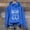 Blue, variant on Women's Hoodies Cow Print Fall Hooded Sweatshirts Long Sleeve Casual Retro Pullover Super Soft