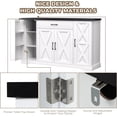 thumbnail image 3 of HAUXITIO White Buffet Cabinet with Drawer & Adjustable Shelves, Modern Coffee Bar Station for Kitchen, Pantry Storage Sideboard, 3 of 7