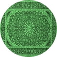thumbnail image 1 of Ahgly Company Indoor Round Medallion Emerald Green Traditional Area Rugs, 3' Round, 1 of 4