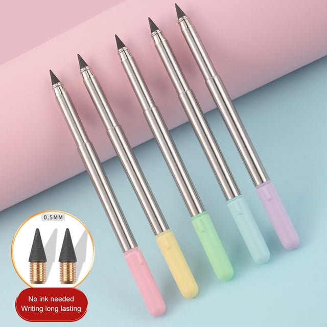 Musbetu 0.5mm Eternal Pencil Erasable Sharpening-free Stretchable School Student Creative Signature Retractable Pencil Home Accessories