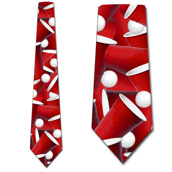 Beer Pong Ties Mens Party Game Necktie by Three Rooker