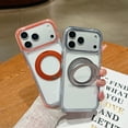 thumbnail image 2 of for iPhone 17 Pro Max Transparent Protective Case with 360 Rotating Magnetic Ring Kickstand, Compatible with MagSafe, Anti-Yellow Shockproof Clear PC+TPU Anti-Scratch Anti-Fingerprint Cover, Purple, 2 of 10