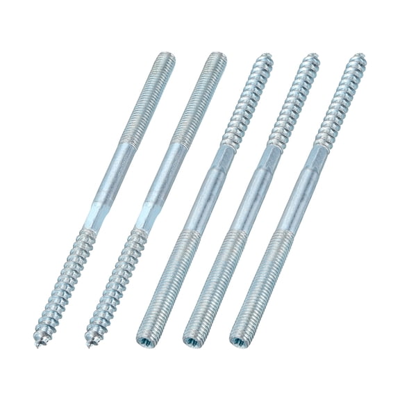 5Pcs M8 Hanger Bolts, 5.51"(140mm) Length Double Headed Hanger Bolts