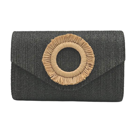 Straw Clutches Handbag Summers Beach Straw Purse Women Woven Envelope Bag Straw Shoulder Crossbody Bag Evening Handbag