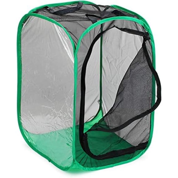 36" Large Monarch Butterfly Habitat, Giant Collapsible Insect Mesh Cage Terrarium Pop-up 24 x 24 x 36 Inches