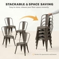 thumbnail image 5 of VINEEGO Metal Dining Chair Indoor-Outdoor Use Stackable Classic Trattoria Chair Fashion Dining Metal Side Chairs for Bistro Cafe Restaurant Set of 4 (Gun), 5 of 6