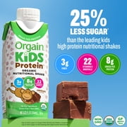 Orgain Organic Kids Nutritional Dairy Protein Shakes, Chocolate, 8.25 Fl Oz, Pack of 4