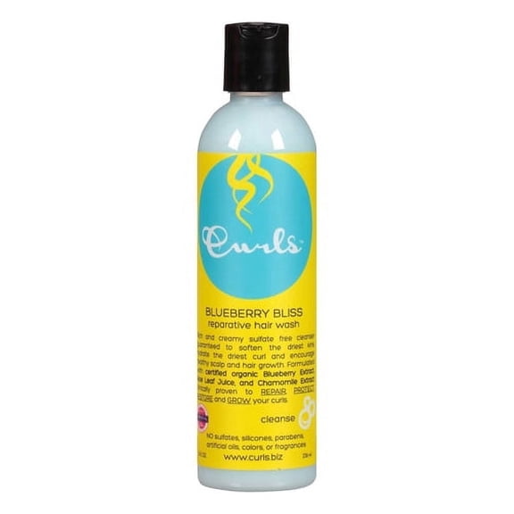Curls Blueberry Bliss Reparative Hair Wash Shampoo, 8 Oz