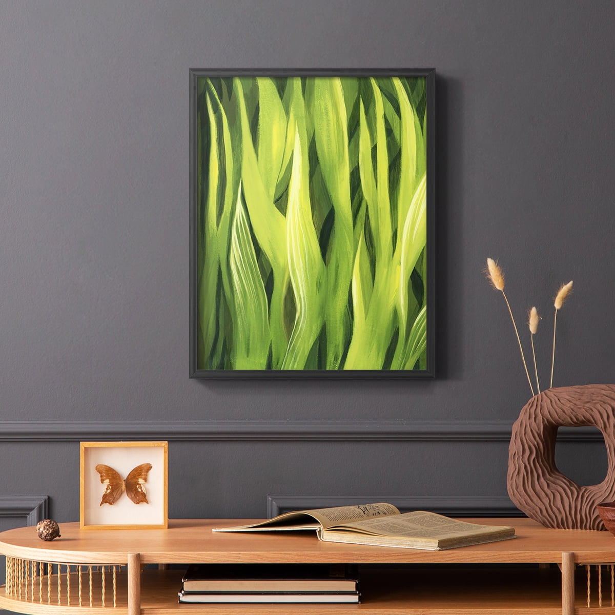 Blades of Grass I Framed Print in Black Solid Wood Framed Print No Nail Hanging