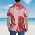 thumbnail image 4 of Balery Striped Meat Camisas hawaianas de manga corta para hombre, camisas playeras de corte holgado, camisas de vacaciones con botones,Medium, 4 of 7