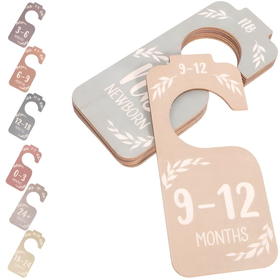 LAMIRO 8 pcs Wooden Infant Closet Size Dividers Baby Clothes Size Organizer Dividers for Closet