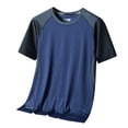 thumbnail image 2 of Shirts for Men short Sleeve Pack Round Neck Classic Tees Moisture-Wicking Undershirt Cotton Tops Summer Trendy Plain Short Sleeve (Blue,XXL), 2 of 4