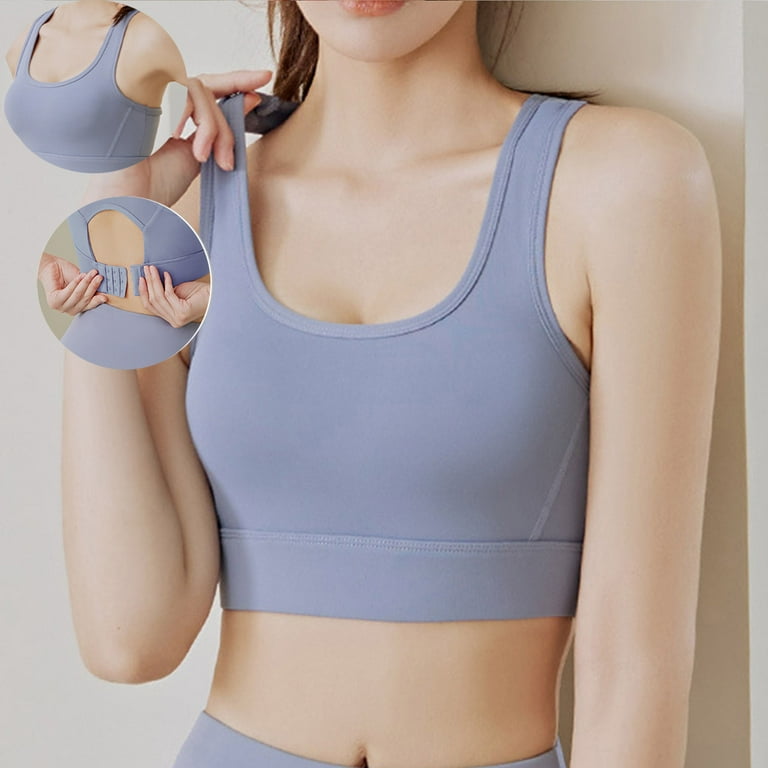 Fesfesfes Womens Sports Bras Seamless Stretch Racerback Bra Ladies Padded  Bras Mesh Fitness Tank Tops Workout Gym Yoga Vest On Sale