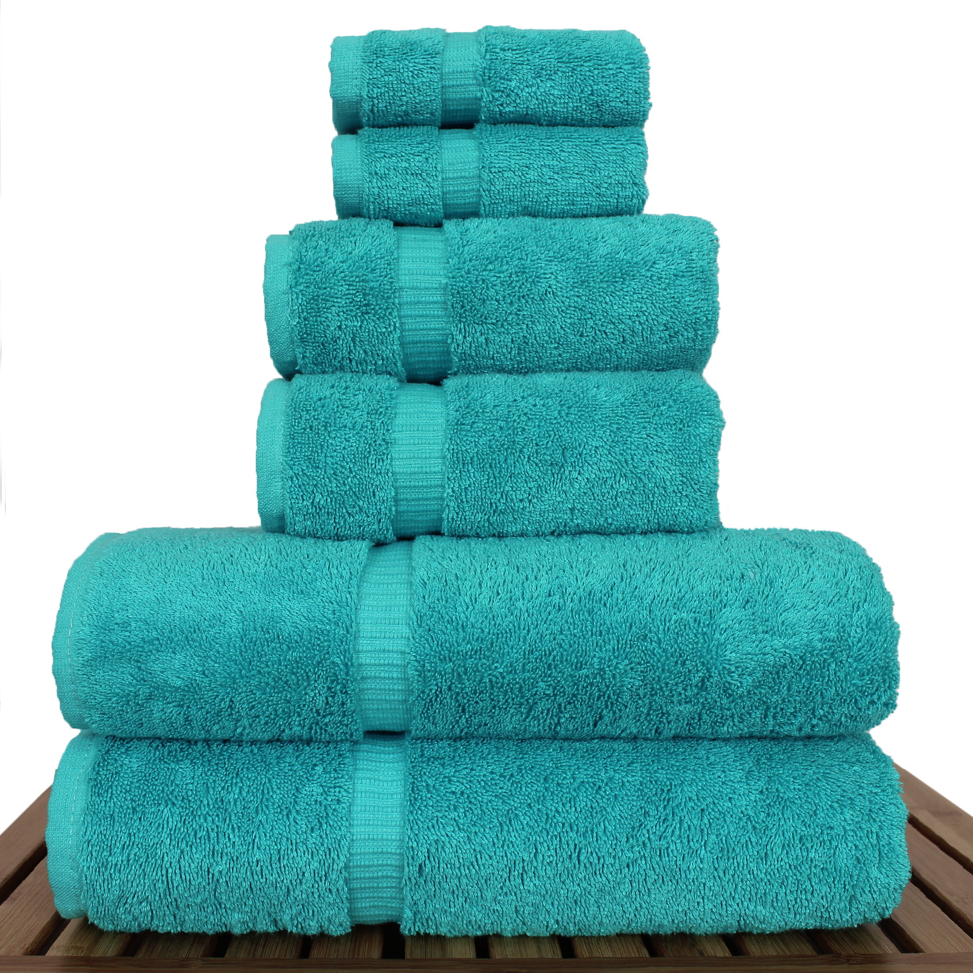X Large Unisex Luxury Bathrobe and 100% Turkish Cotton 6 Piece Towel Set Bundle Cotton Paradise Large