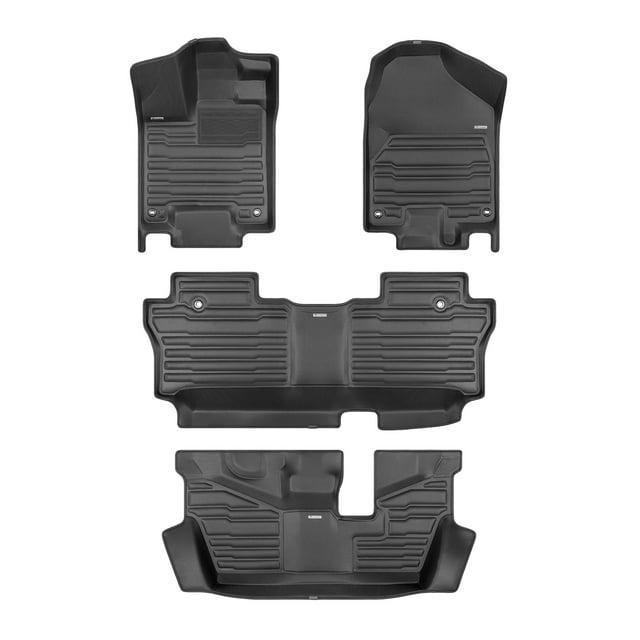 TuxMat - For Honda Pilot 8-Seater 2016-2022 Models - Custom Car Mats - Maximum Coverage, All Weather, Laser Measured - This Full Set Includes 1st, 2nd and 3rd Rows