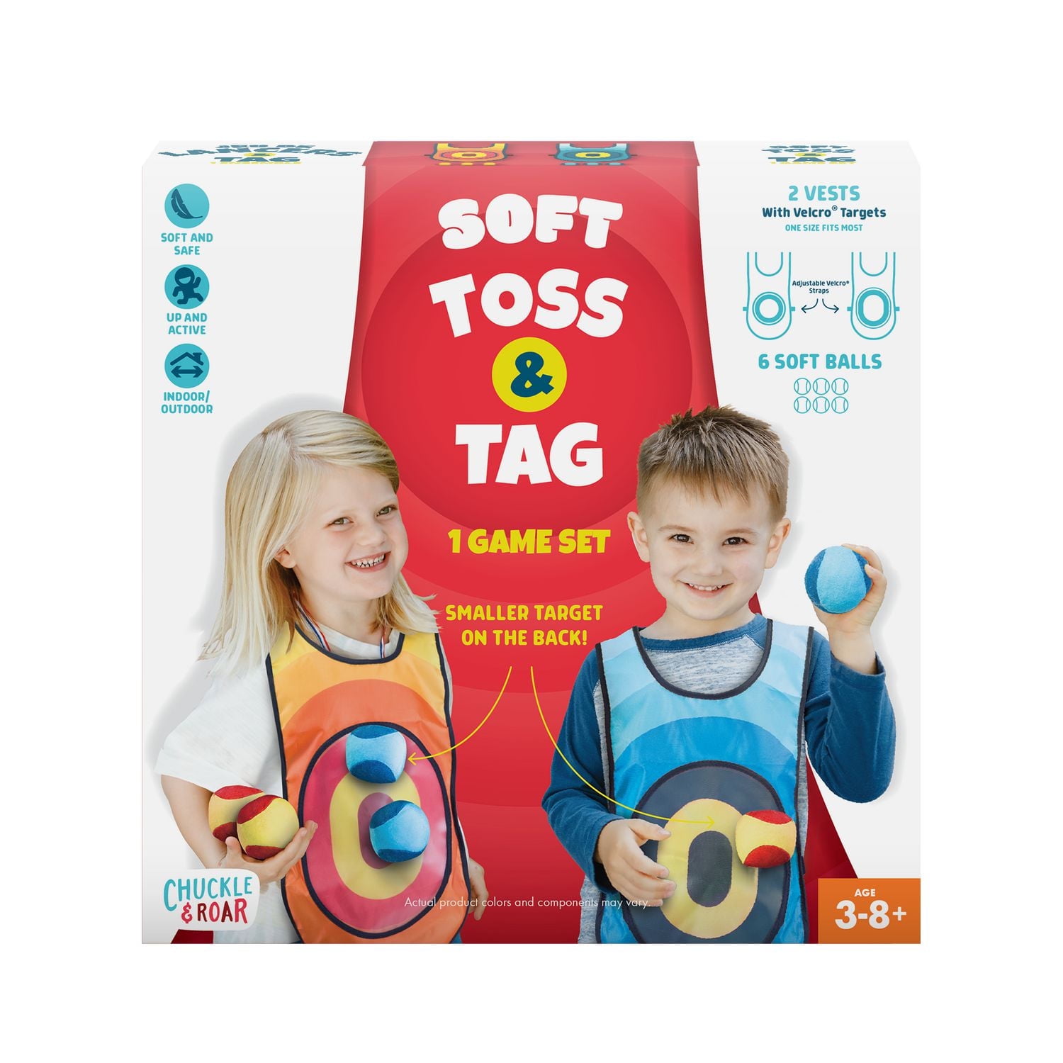 Buffalo Games Ensemble de jeu de lancer et d'étiquette doux Chuckle & Roar pour enfants à partir de 3 ans Ensemble de jeu de lancer et d'étiquette