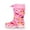Pink, variant on Boys Kids Rain Boots Blue Dinosaur Pattern – Waterproof Non-Slip Lightweight Rubber with Adjustable Drawstring for Outdoor Play