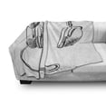 thumbnail image 3 of Music Soft Flannel Fleece Throw Blanket, Sketch Style Hand Drawn DJ Headphones Rhythm Radio Modern Hippie Art Illustration, Cozy Plush for Indoor and Outdoor Use, 70" x 90", Black White, by Ambesonne, 3 of 6