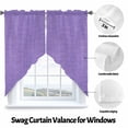 thumbnail image 3 of Swag Curtain Valances Purple Linen Texture Swag Valances for Kitchen Windows Farmhouse Solid Color Short Topper Curtains Valance Tier Pair for Kitchen Bedroom Living Room Bathroom 28"x36", 3 of 8