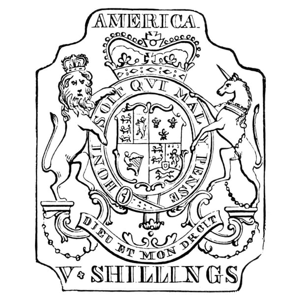 Tax Stamp 176566 Na 5Shilling Tax Stamp Issued By The British