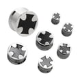 thumbnail image 1 of Surgical Steel Internally Threaded Plug W/ Carbon Fiber Cross, 1 of 1