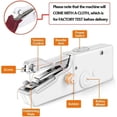 thumbnail image 2 of Handheld Sewing Machine, Mini Cordless Portable Electric Sewing Machine Quick Stitch Tool for Fabric, Clothing, or Kids Cloth Home Travel Use, 2 of 7