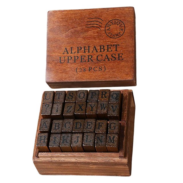 GUOOL 28 Pieces Rubber Stamps Set for DIY Card Making Craft Uppercase Uppercase