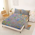 thumbnail image 2 of Erosebridal Teens Colored Ice Glitter Print Queen Sheet Sets 4 Pieces,Colorful Rainbow Glass Mosaic Print Bed Set For Boys Girls, 2 of 5