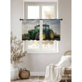 thumbnail image 4 of Farm Tractor Semi Sheer Curtains 45 Inch Length 2 Panels Set, Green Truck Country Rustic Field Harvester Sheer Kitchen Curtain Privacy Voile Window Curtain for Living Room Bedroom Rod Pocket Drapes, 4 of 7