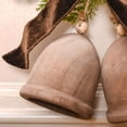 thumbnail image 4 of 1 Pc 6" Wooden Bells with Bow Hanging Christmas Decoration, Brown, by HXHJWYU, 4 of 8