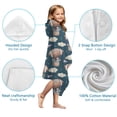 thumbnail image 7 of Blue Background Football Hot Air Balloons Pattern Hooded Bath Towel，50"x30" for Ages 3 To 12 Kids, Quick Dry Lightweight Soft Microfiber Hood Beach Towel Cover Up for Kids, 7 of 7