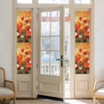 thumbnail image 3 of Retro Floral Window Privacy Film Red White Poppy Flowers Lawn Oil Painting Decorative Glass Window Film UV Blocking Static Cling Non-Adhesive Sticker Covering for Home Door 17.7 x 78.7 inches, 3 of 8