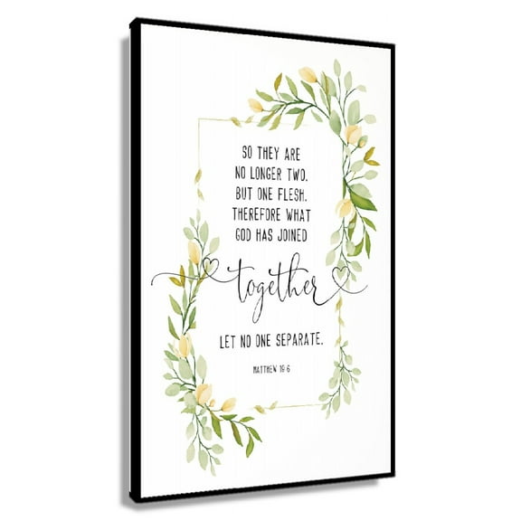 Matthew 19 6, Marriage Bible Verse Wall Art Wedding Christian Wall Art Love Scripture Wall Art Quote Print Gift ,no Longer Two, But One