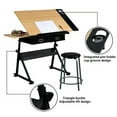 thumbnail image 5 of Topeakmart Drafting Table with 2 Drawers and Stool, 5 of 11