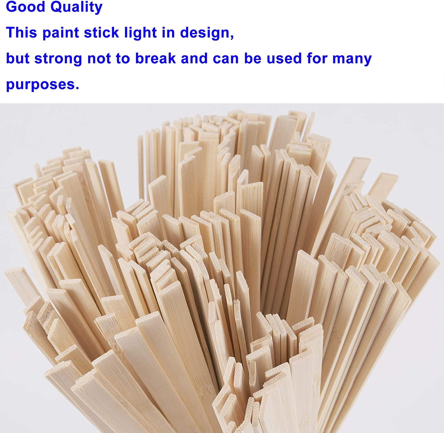 600pcs Natural Bamboo Sticks, 15.5x0.35 Inch Craft Sticks for Paint Stirring, Mixing Epoxy Resin, Waxing Wooden Crafting