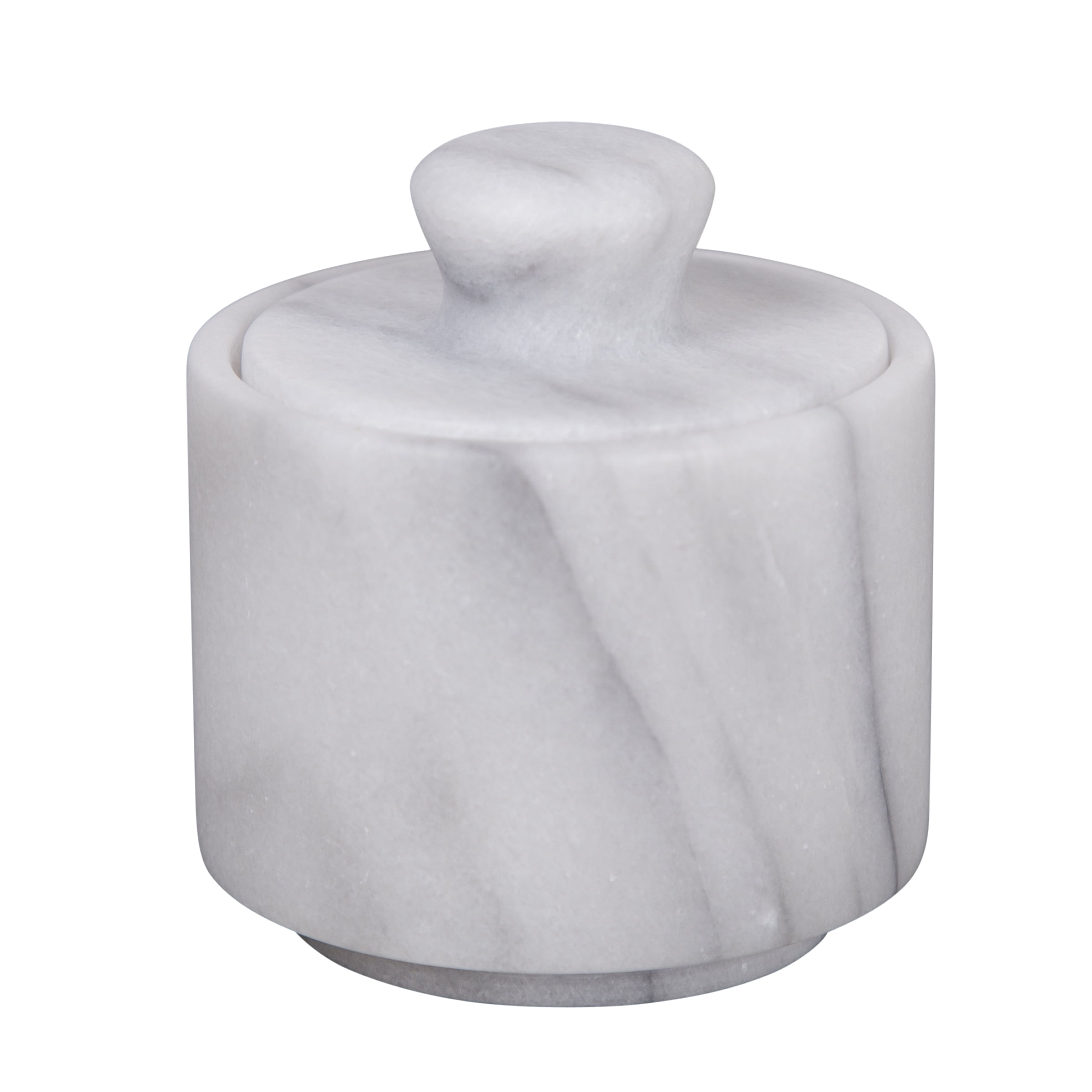 Creative Home Natural White Marble Salt Cellar Keeper Salt Spices