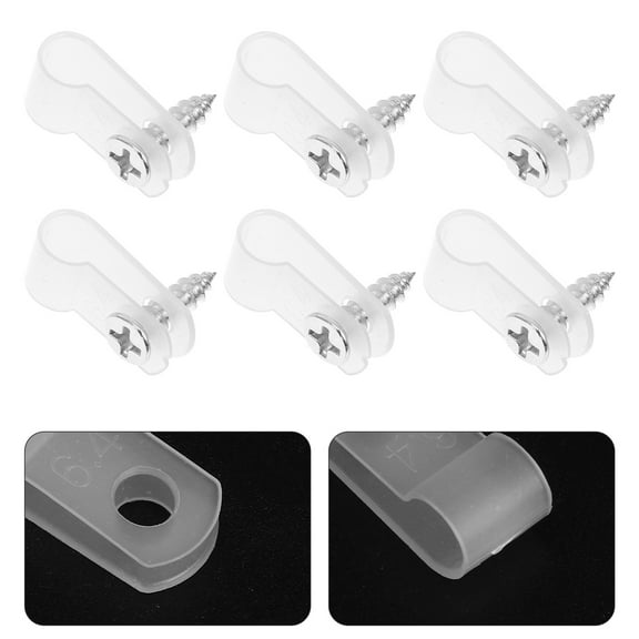 Masteelf Rope Light Mounting Clips with Stainless Steel Screws for Wire Management 1/4 Inch 100 Pieces White