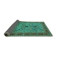 thumbnail image 2 of Ahgly Company Indoor Round Oriental Turquoise Blue Industrial Area Rugs, 4' Round, 2 of 4