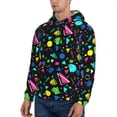 thumbnail image 3 of Fotbe Men's Hoodie with Geometric 1980s Styled Pattern - Kangaroo Pocket Pullover Hooded Sweatshirt, Perfect for Daily Wear, Travel, and Home-XX-Large, 3 of 7