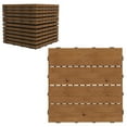 thumbnail image 1 of Outsunny 12Pcs Outdoor Flooring Decking Tiles for All Weather Use, 12" x 12", 1 of 10