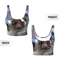 thumbnail image 5 of Fotbe Astronaut in Outer Space Pattern Womens' Sports Bra Longline Wirefree Padded with Medium Support Sports Moisture-Wicking Workou Vest,Tank Top-Medium, 5 of 9