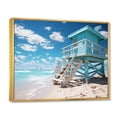 thumbnail image 2 of Designart "Turquoise Miami Lifeguard II" Nautical & Beach Floater Framed Canvas Wall Art, 2 of 7